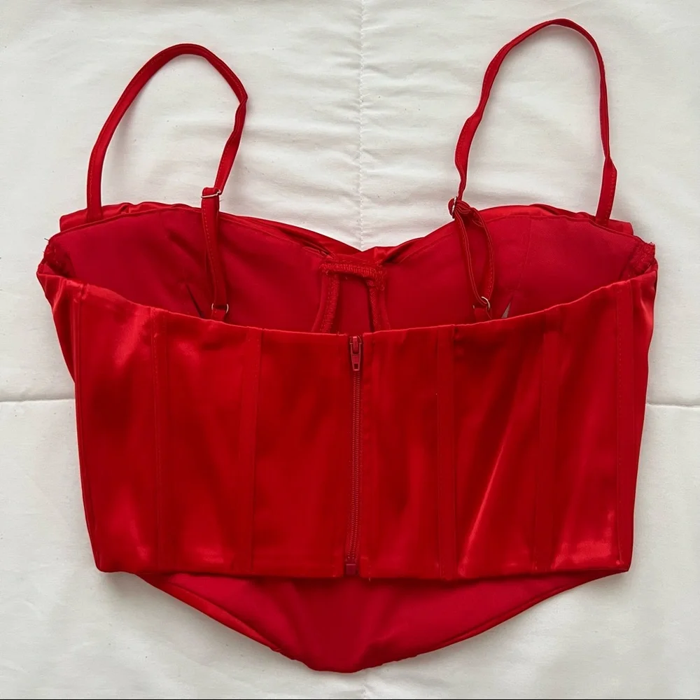 FINAL SALE | luxurious satin corset bustier trendy women’s top - Picture 3 of 7